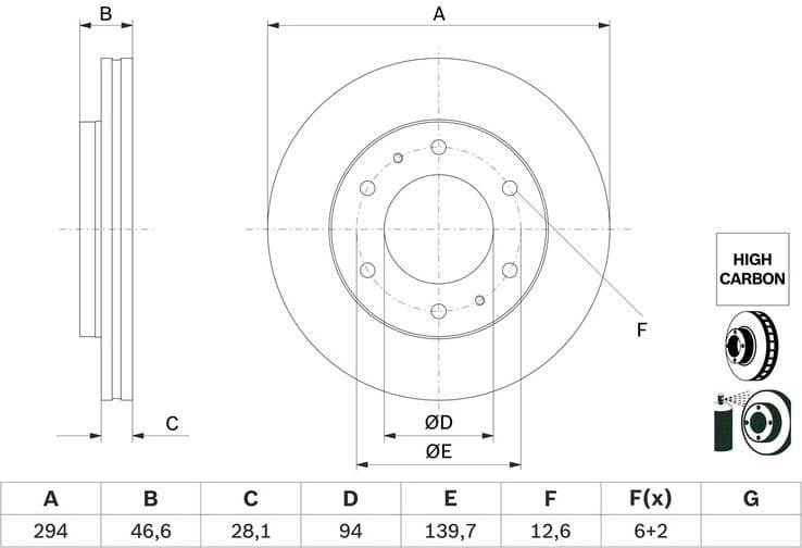 Brake Disc 0 986 479 E93 - image 2