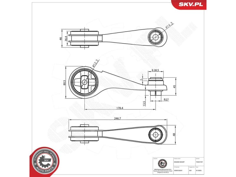 Mounting, engine 75SKV107