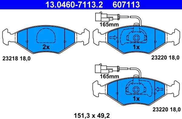 Brake Pad Set, disc brake 13.0460-7113.2