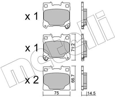 Brake Pad Set, disc brake 22-1289-0