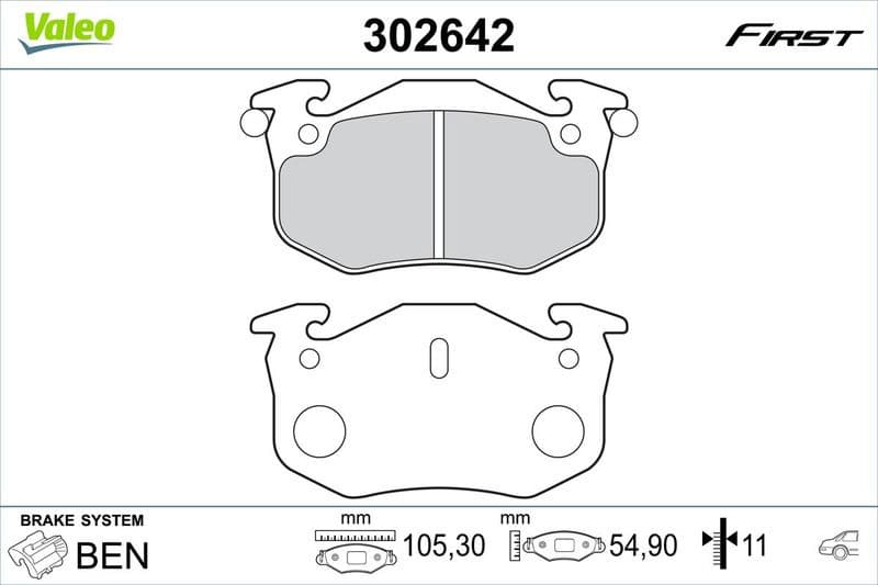 Brake Pad Set, disc brake ESSENTIAL 302642