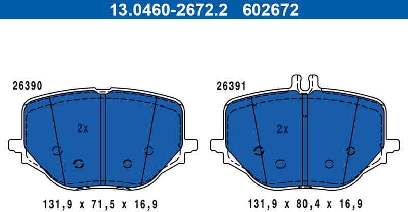 Brake Pad Set, disc brake 13.0460-2672.2