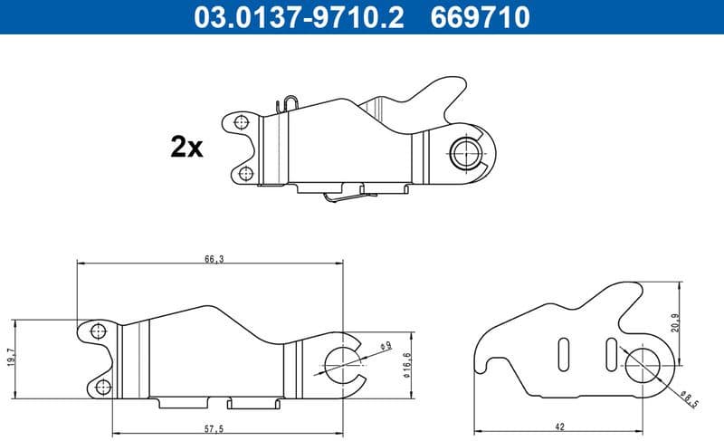Accessory Kit, parking brake shoes expanding lock 03.0137-9710.2