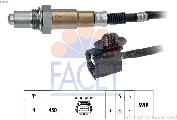 Oxygen Sensor Made in Italy - OE Equivalent 10.8117