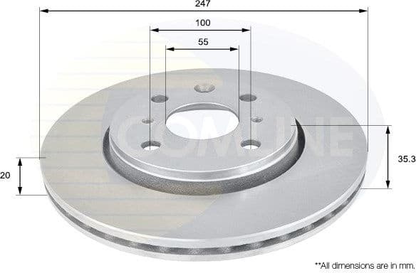 Brake disc, 1pcs FRONT ADC1561V