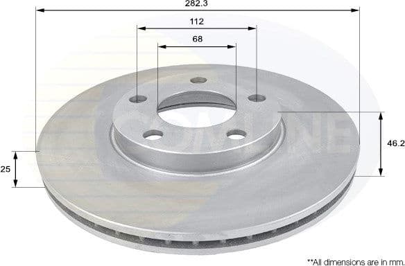 Brake disc, 1pcs FRONT ADC1425V - image 3