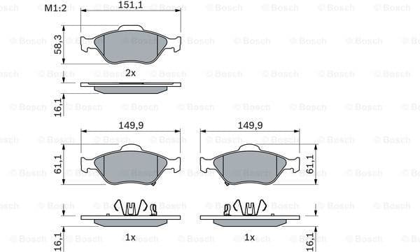 Brake Pad Set, disc brake 0986494101 - image 7