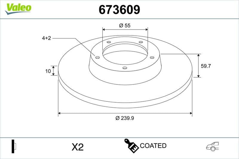 Brake Disc COATED 673609