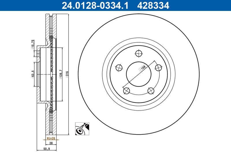 Brake Disc 24.0128-0334.1