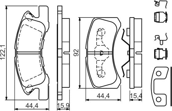 Brake Pad Set, disc brake 0986494610 - image 5