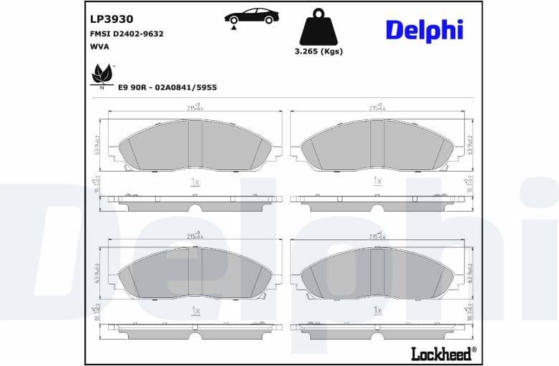 Brake Pad Set, disc brake LP3930