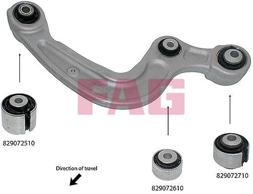 Mounting, control/trailing arm 829 0725 10