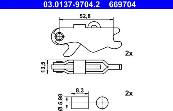 Brake shoe regulator 03.0137-9704.2