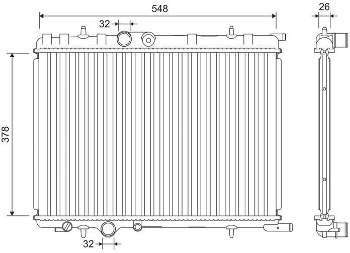 Radiator, engine cooling 701190