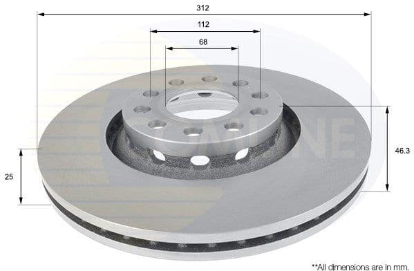Brake disc, 1pcs FRONT ADC1431V - image 3
