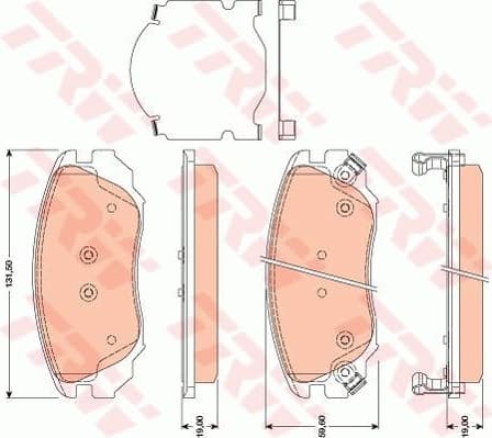 Brake pads front, Top Quality GDB1782