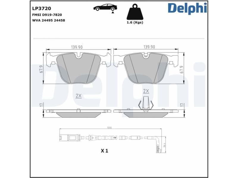 Brake Pad Set, disc brake LP3720