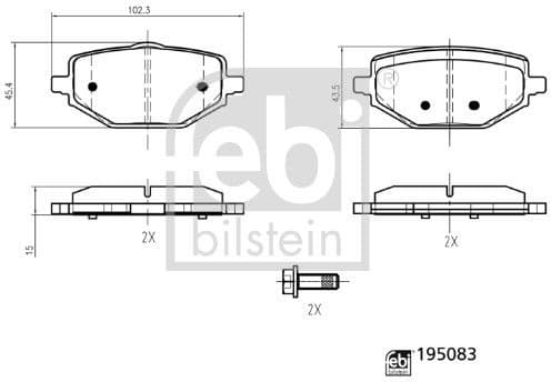 Brake Pad Set, disc brake 195083