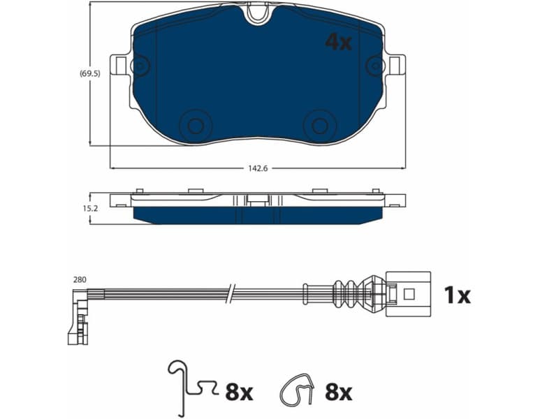 Brake Pad Set, disc brake ELECTRIC BLUE GDB2548BTE