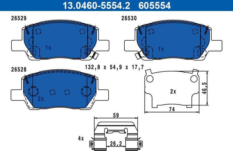 Brake Pad Set, disc brake 13.0460-5554.2