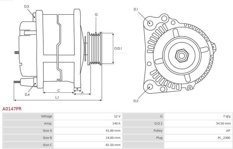 Alternator Remanufactured AS A0147PR - image 5