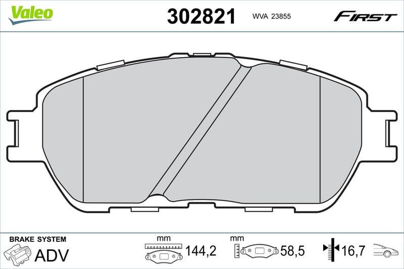 Brake Pad Set, disc brake ESSENTIAL 302821