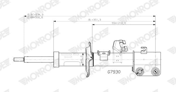 Shock Absorber MONROE ORIGINAL (Gas Technology) G7930