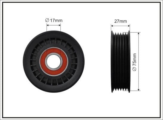 Deflection/Guide Pulley, V-ribbed belt 500519