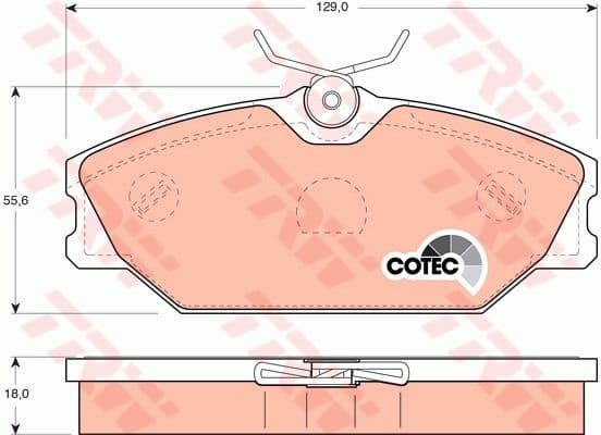 Brake Pad Set, disc brake COTEC GDB1405