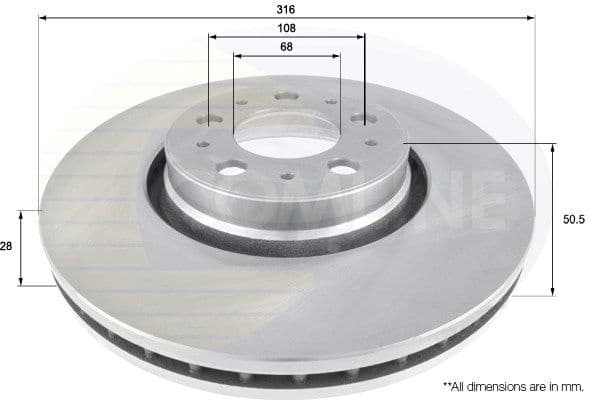 Brake disc, 1pcs FRONT ADC1918V - image 2