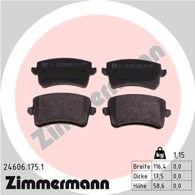Brake Pad Set, disc brake 24606.175.1