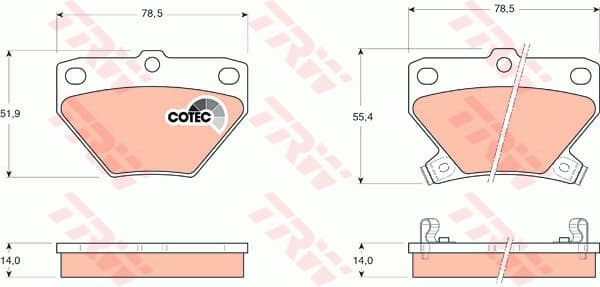 Brake Pad Set, disc brake COTEC GDB3243