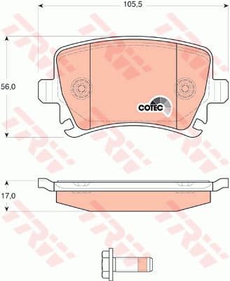 Brake pads rear, Top Quality GDB1622