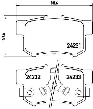 Brake pads rear, Top Quality P28051