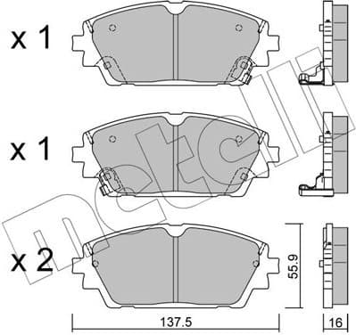 Brake Pad Set, disc brake 22-1237-0