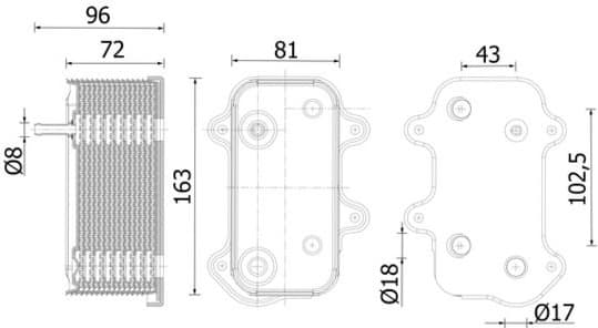 Oil Cooler, engine oil BEHR CLC282000S