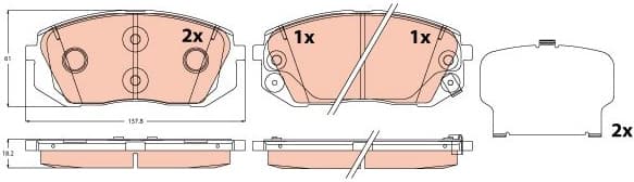 Brake Pad Set, disc brake GDB2308