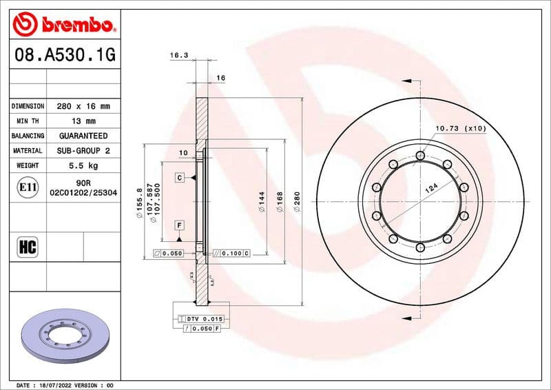 Brake Kit, disc brake BEYOND LINE - Greenance KT 10 016