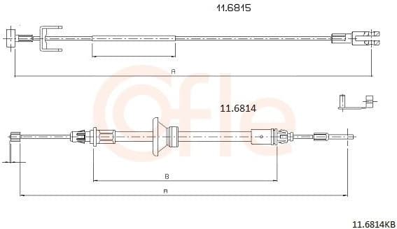 Cable Pull, parking brake 92.11.6814KB