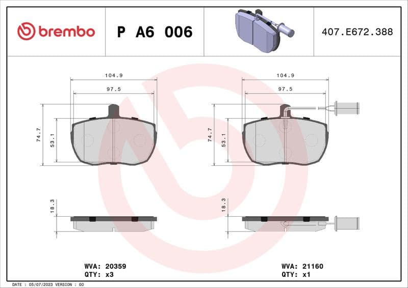 Brake Pad Set, disc brake PRIME LINE P A6 006