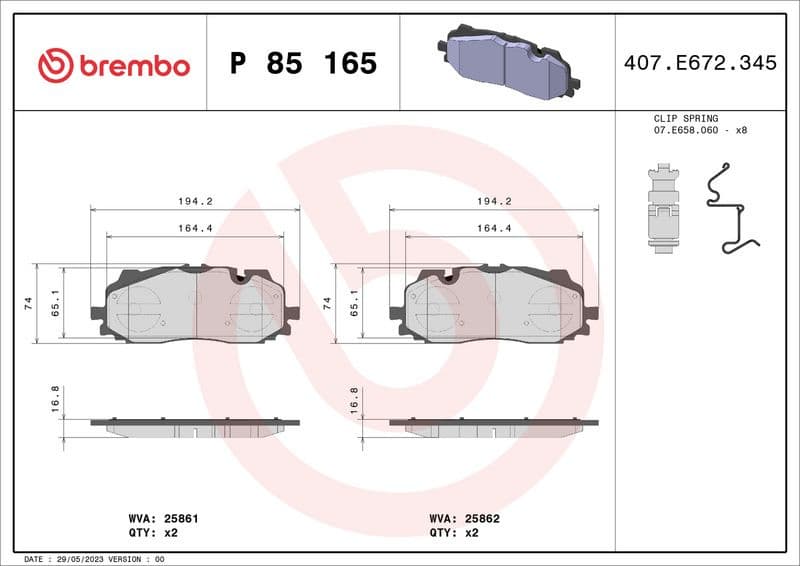 Brake Pad Set, disc brake PRIME LINE P85165