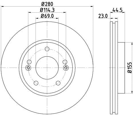 Brake Disc PRO High Carbon 8DD 355 131-361 - image 2