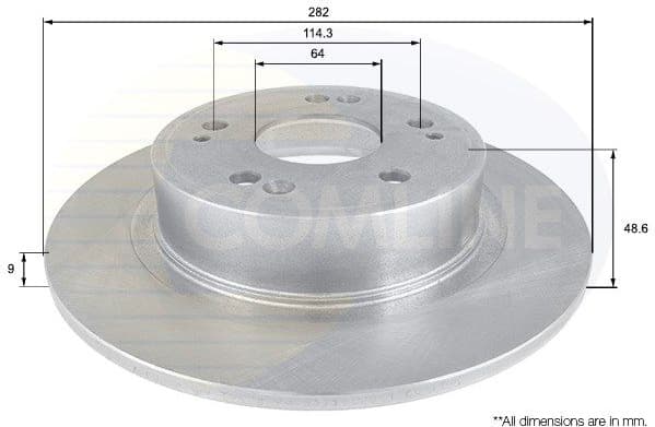 Brake disc, 1pcs REAR ADC0559