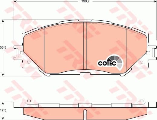 Brake Pad Set, disc brake COTEC GDB3425