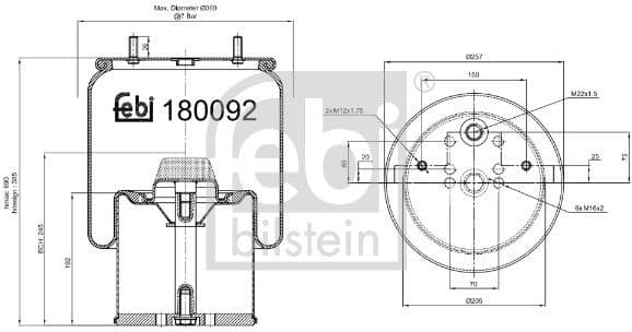 Bellow, air suspension 180092