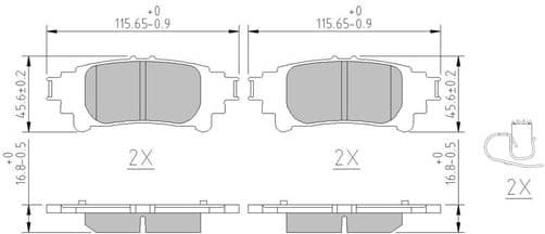Brake pads rear, Top Quality FDB5237 - image 2