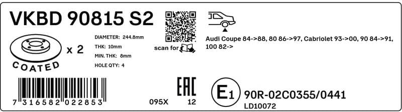 Brake Disc VKBD 90815 S2 - image 3