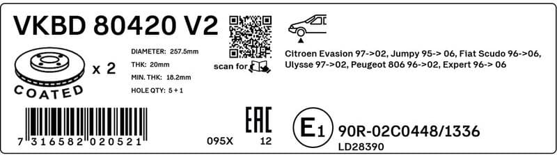 Brake Disc VKBD 80420 V2 - image 3