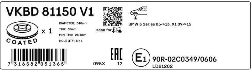 Brake Disc VKBD 81150 V1 - image 2