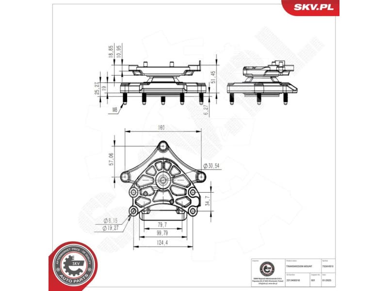 Mounting, automatic transmission 75SKV813